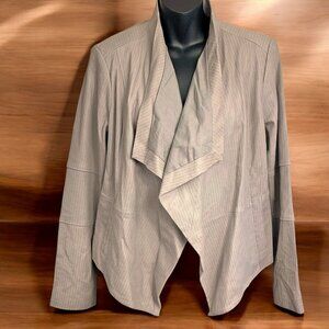 G.I.LI. Cloud Taupe Leather Cascade Tonal‎ Print Leather Jacket